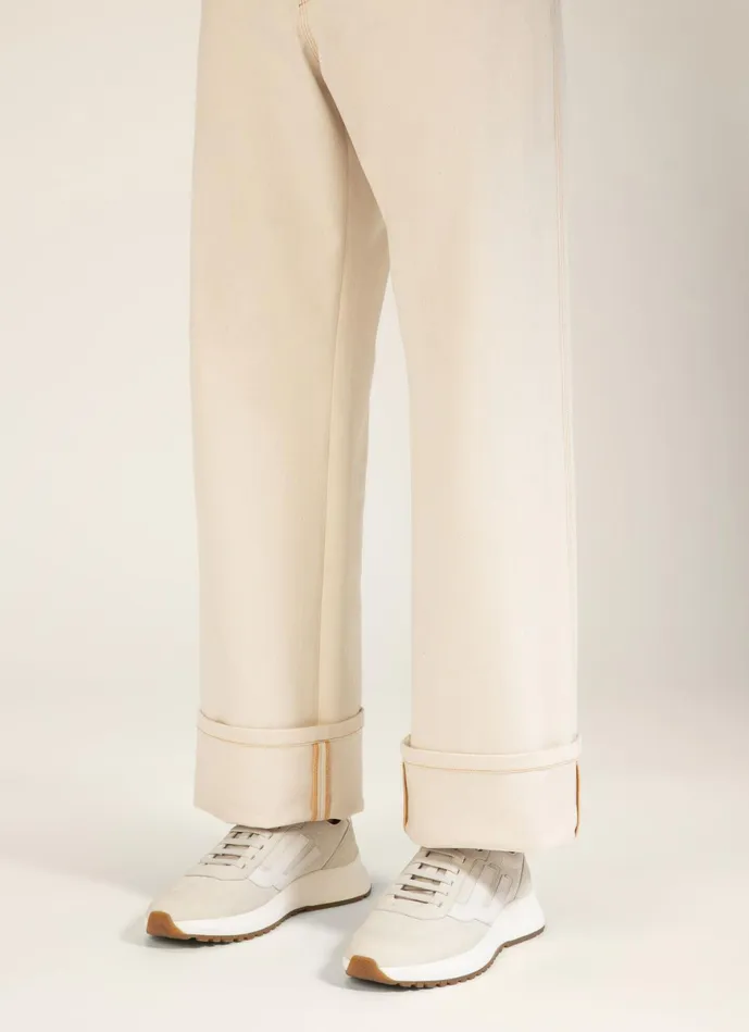 Men Bally Sneakers Demyl 8211 Leather Sneakers In Dusty White and White