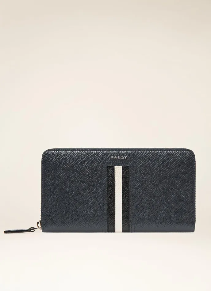 Men Bally Wallets Telen 8211 Leather Travel Wallet In Navy