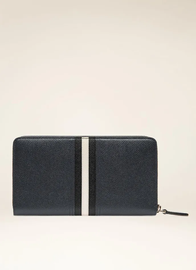 Men Bally Wallets Telen 8211 Leather Travel Wallet In Navy