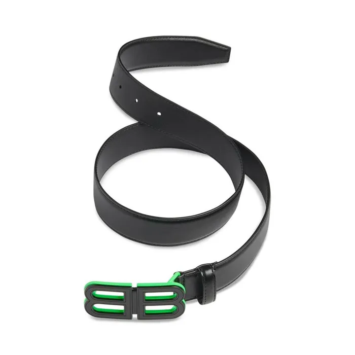 Men Belts Balenciaga Bb Hourglass Large Belt In Black