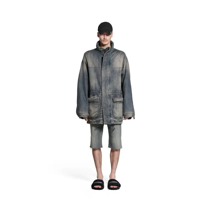 Men Coats and Jackets Balenciaga Parka In Light Blue