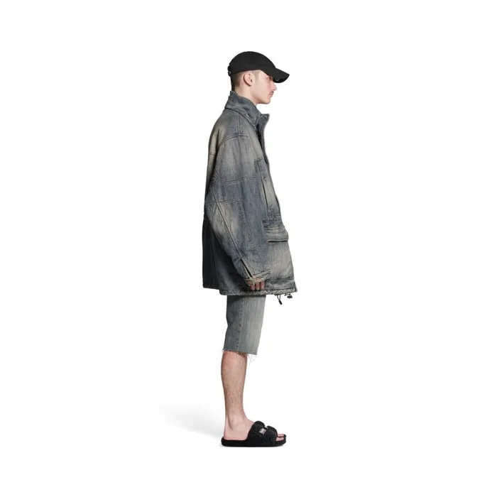Men Coats and Jackets Balenciaga Parka In Light Blue