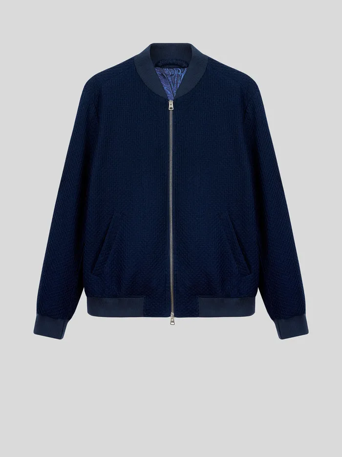 Men Cotton Jersey Bomber Jacket Etro Coats And Outerwear