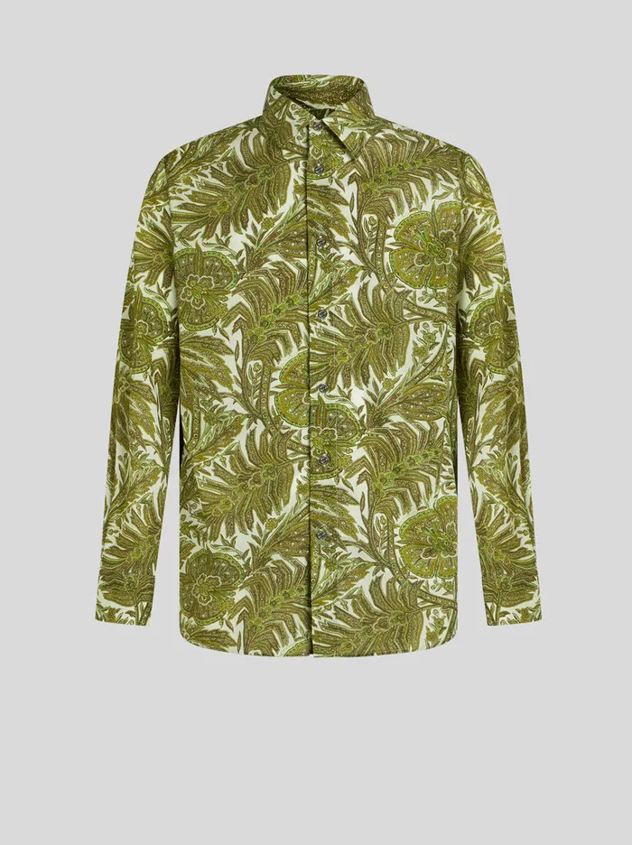 Men Cotton Shirt With Floral Paisley Print Etro Shirts