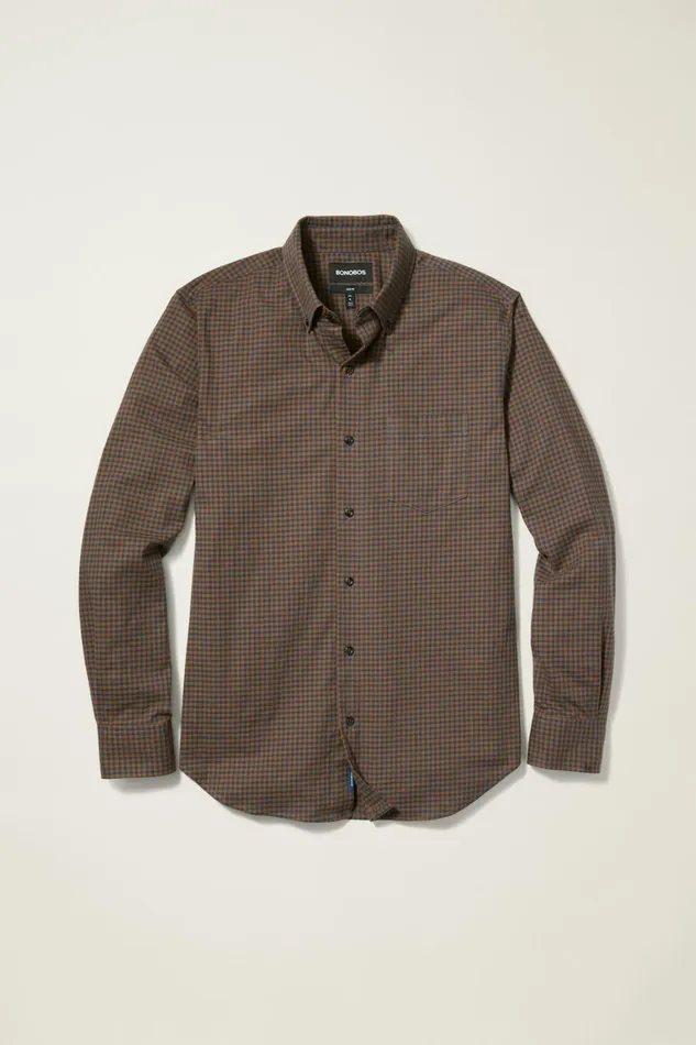 Men Everyday Lightweight Flannel Shirt Navy Blue Rust Check Bonobos Casual Shirts
