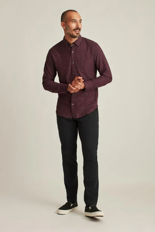 Men Everyday Lightweight Flannel Shirt Wild Plum Jaspe Bonobos Casual Shirts