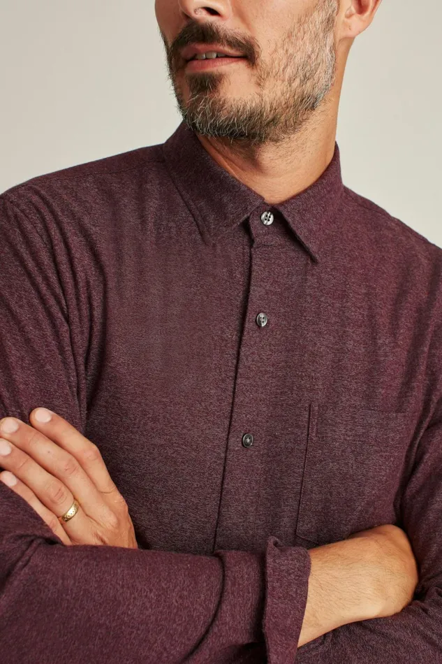Men Everyday Lightweight Flannel Shirt Wild Plum Jaspe Bonobos Casual Shirts