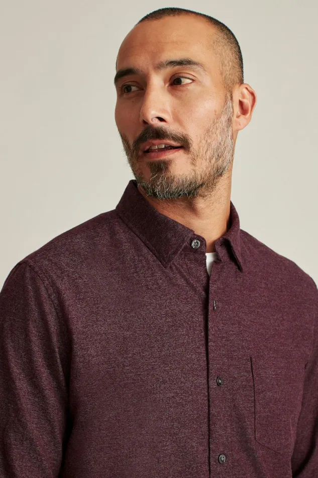 Men Everyday Lightweight Flannel Shirt Wild Plum Jaspe Bonobos Casual Shirts