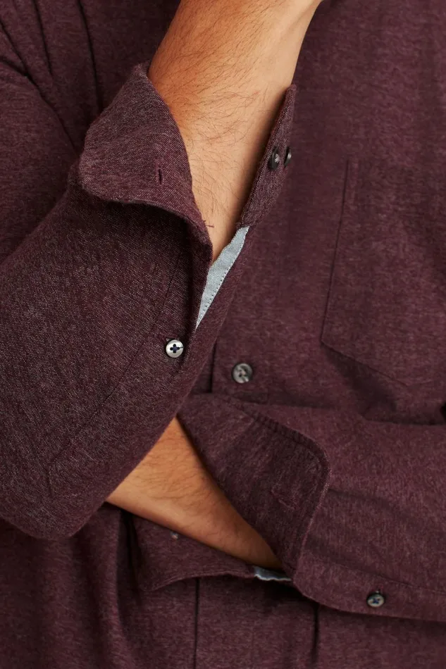 Men Everyday Lightweight Flannel Shirt Wild Plum Jaspe Bonobos Casual Shirts