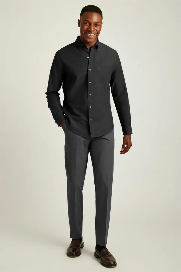 Men Everyday Oxford Shirt Darkest Charcoal Bonobos Casual Shirts