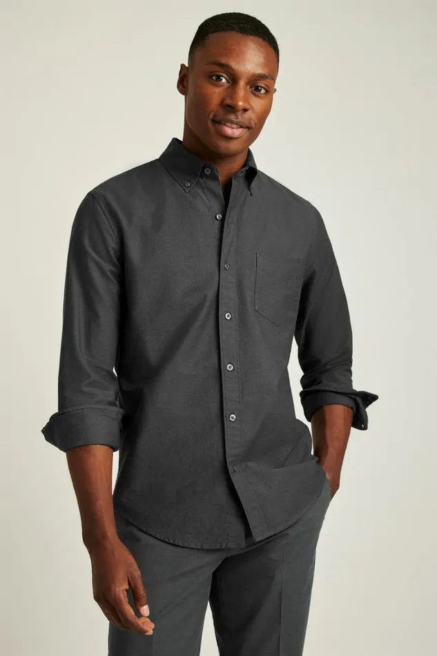 Men Everyday Oxford Shirt Darkest Charcoal Bonobos Casual Shirts