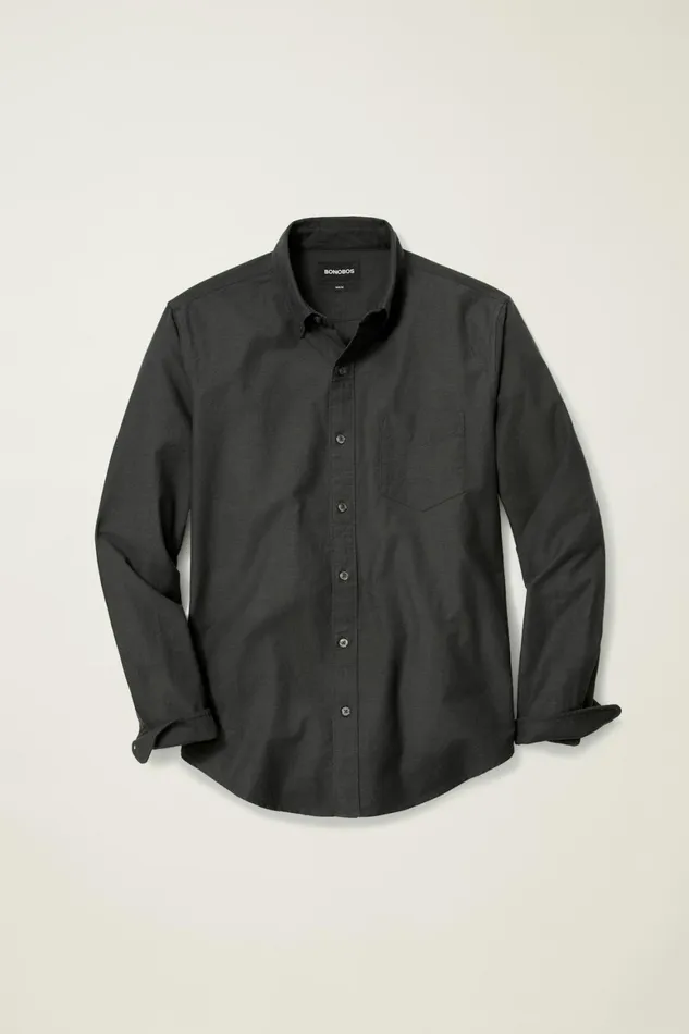 Men Everyday Oxford Shirt Darkest Charcoal Bonobos Casual Shirts