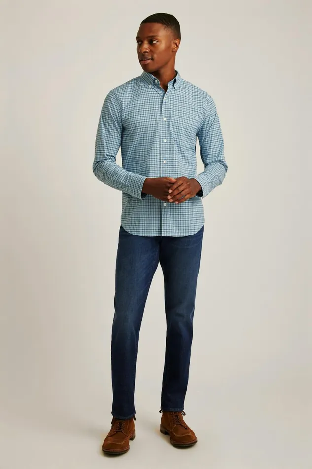 Men Everyday Shirt Blue Devin Plaid Bonobos Casual Shirts