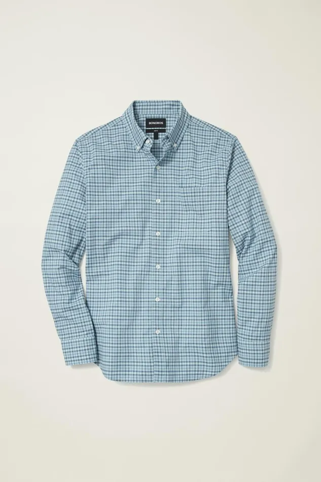 Men Everyday Shirt Blue Devin Plaid Bonobos Casual Shirts
