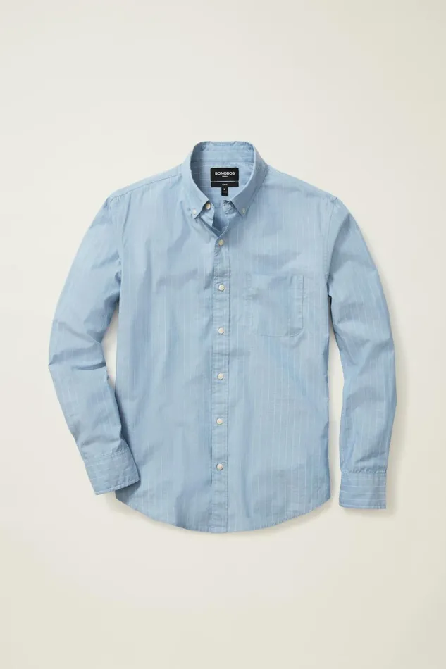 Men Everyday Shirt Blue Stripe Light Chambray Bonobos Casual Shirts
