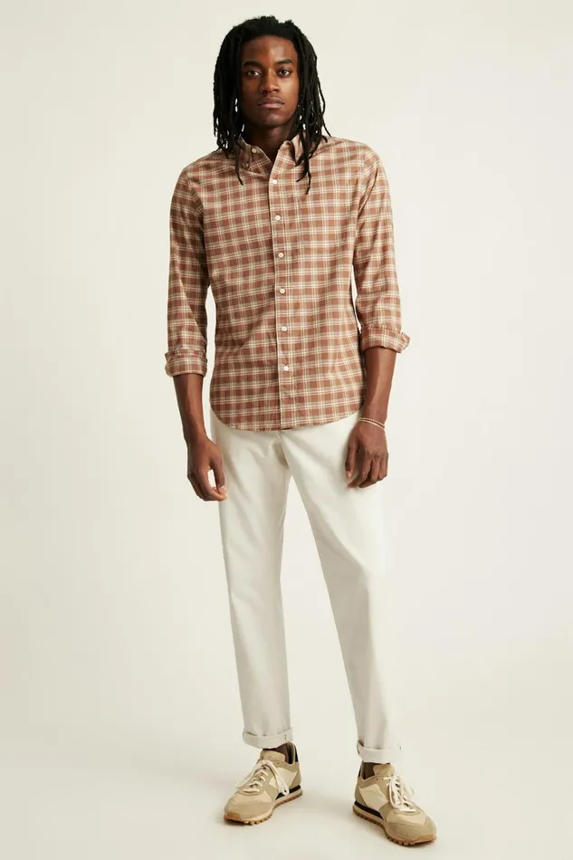 Men Everyday Shirt Brown Leon Plaid Bonobos Casual Shirts