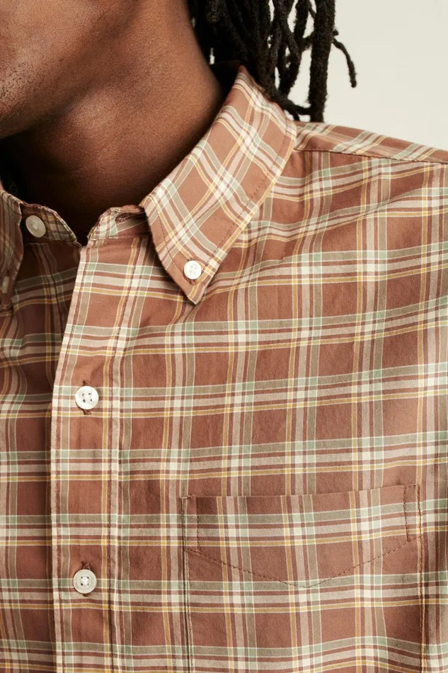 Men Everyday Shirt Brown Leon Plaid Bonobos Casual Shirts