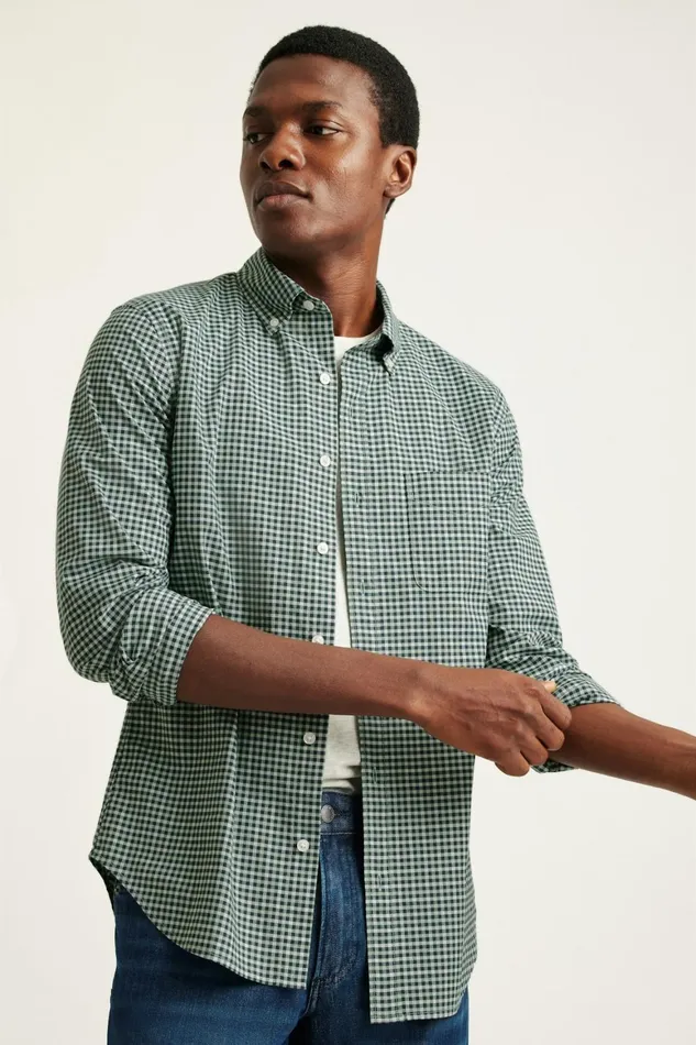 Men Everyday Shirt Green Lake Gingham Bonobos Casual Shirts