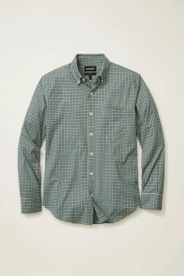 Men Everyday Shirt Green Lake Gingham Bonobos Casual Shirts