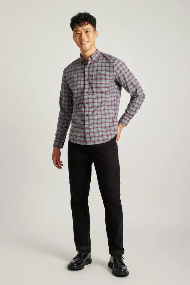 Men Everyday Shirt Pomegranate Plaid Bonobos Casual Shirts