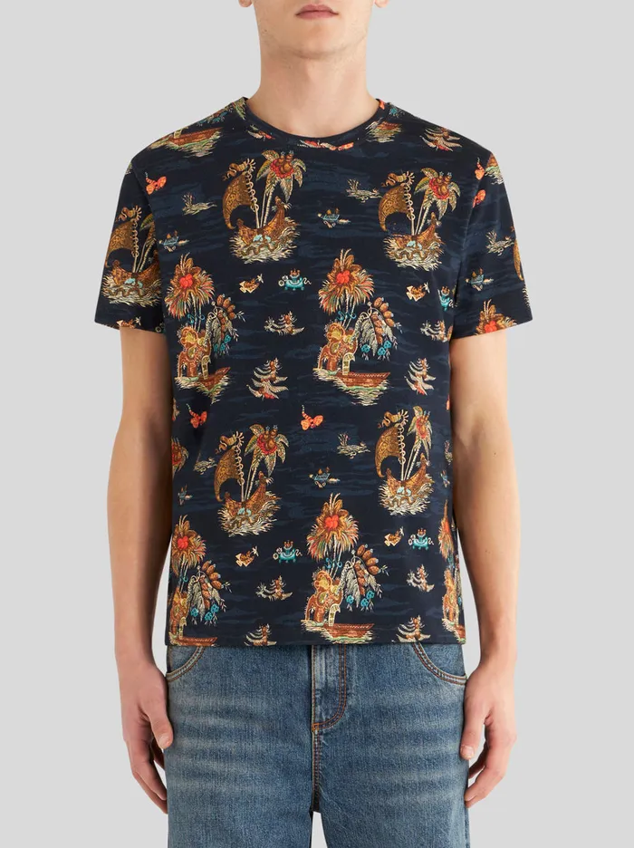 Men Figurative Pattern TShirt Etro TShirts