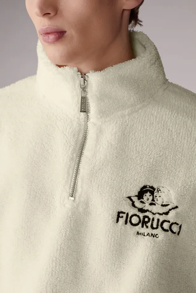 Men Fiorucci Sweatshirts and Hoodies Milano Angels Zip Fleece Cream Men Fiorucci Sweatshirts and Hoodies Milano Angels Zip Fleece Cream