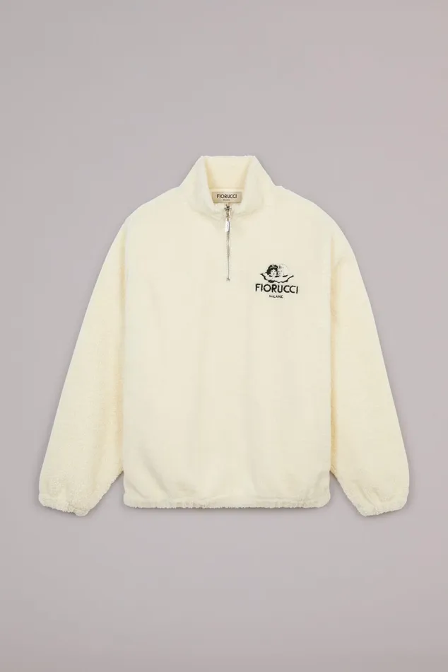 Men Fiorucci Sweatshirts and Hoodies Milano Angels Zip Fleece Cream Men Fiorucci Sweatshirts and Hoodies Milano Angels Zip Fleece Cream