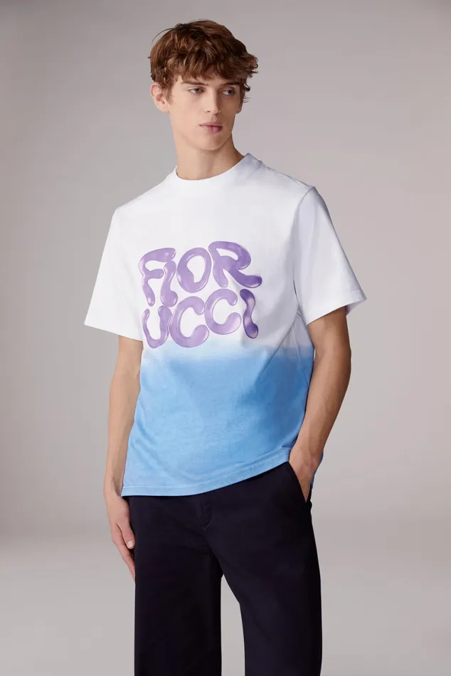 Men Fiorucci TShirts and Tops Liquid Logo Ombre Tshirt Blue Men Fiorucci TShirts and Tops Liquid Logo Ombre Tshirt Blue