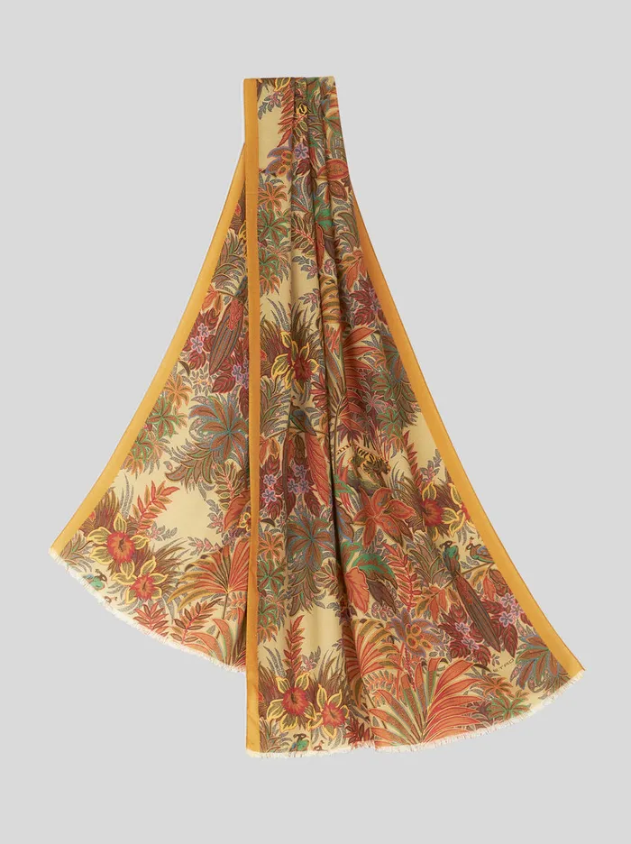 Men Floral Foliage Scarf Etro Scarves