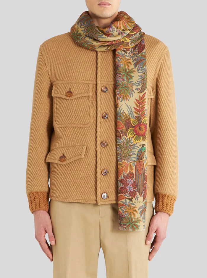 Men Floral Foliage Scarf Etro Scarves