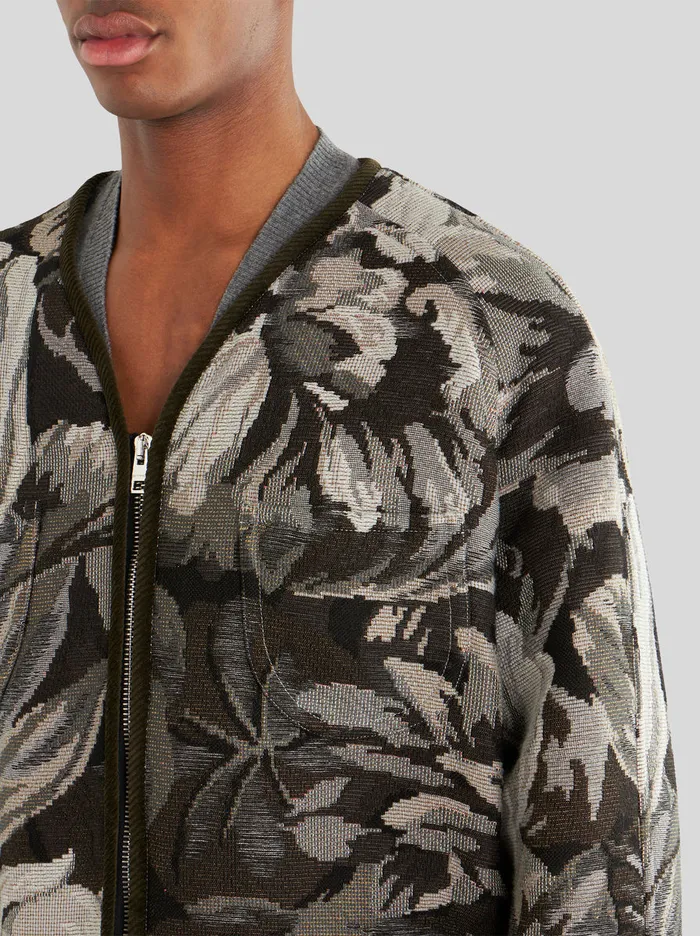 Men Floral Pattern Jacket With Drawstring Etro Coats And Outerwear