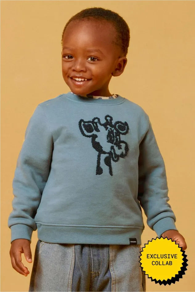 Men Geoffrey Supersoft Crew Kazoo Blue Bonobos Crew and VNeck Sweaters