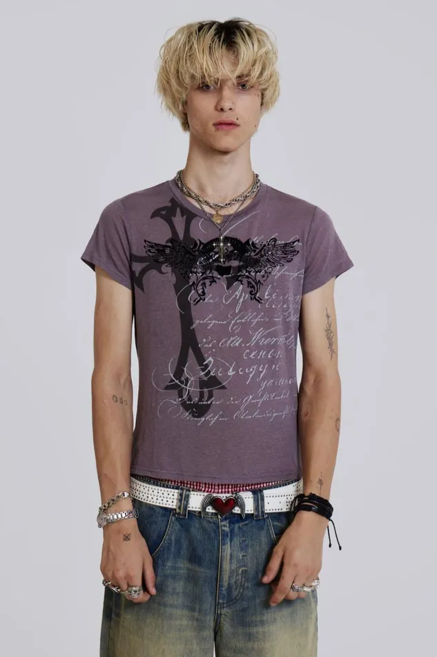 Men Gothic Graphic Slub Tshirt Jaded London TShirts and Vests