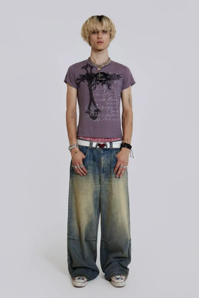 Men Gothic Graphic Slub Tshirt Jaded London TShirts and Vests