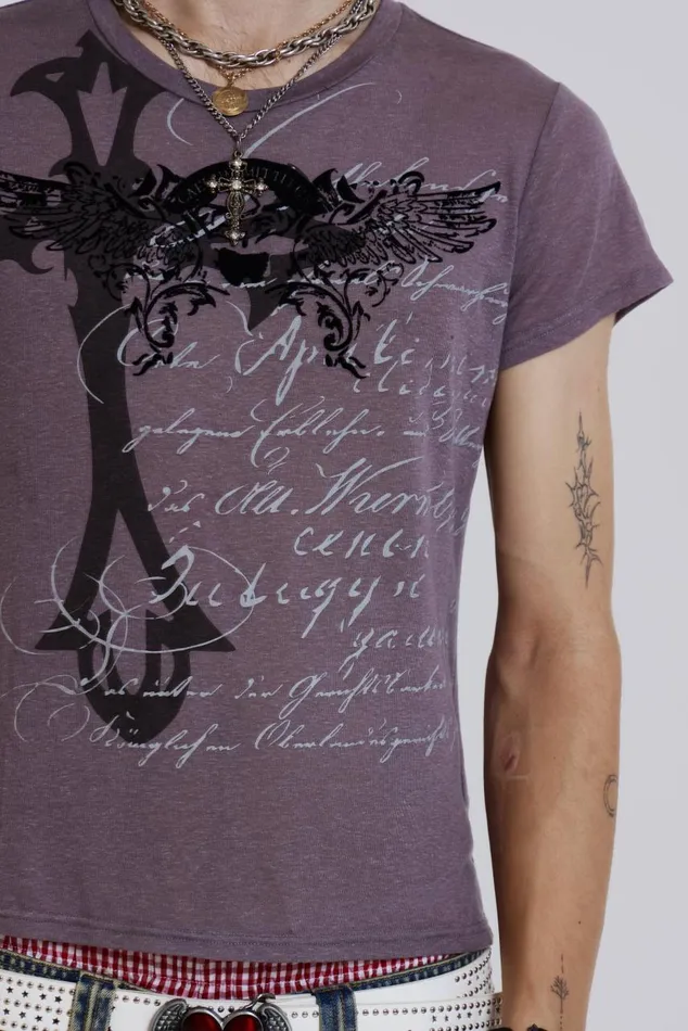 Men Gothic Graphic Slub Tshirt Jaded London TShirts and Vests