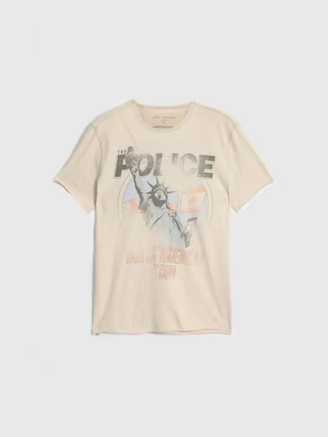 Men Graphic Tees John Varvatos THE POLICE TOUR TEE Almond