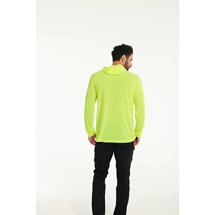 Men HiVis UPF Hooded Long Sleeve Tee Cat Footwear Tops and Outerwear