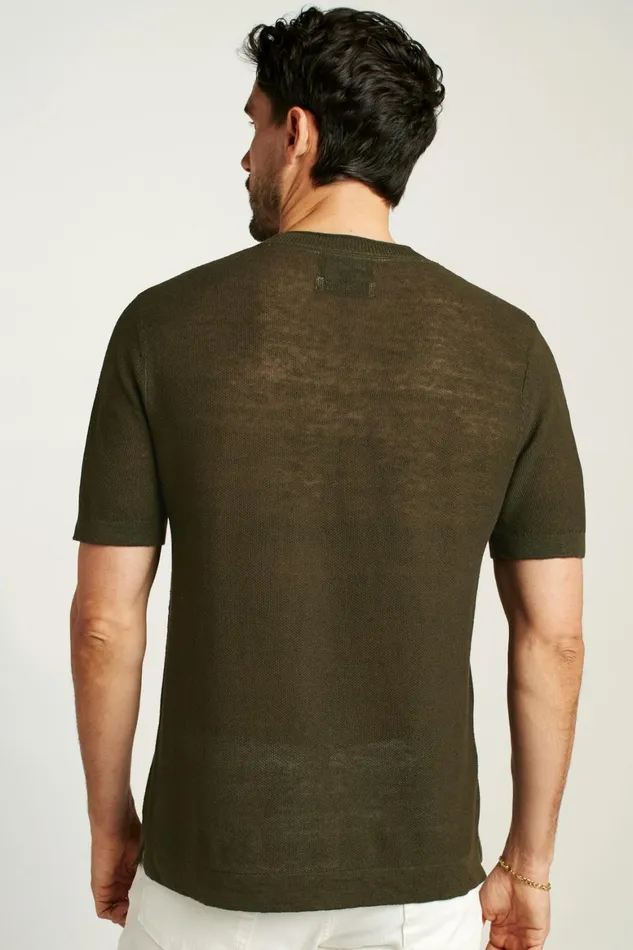 Men Italian Linen Sweater Tee Kale Green Bonobos Short Sleeve Tees