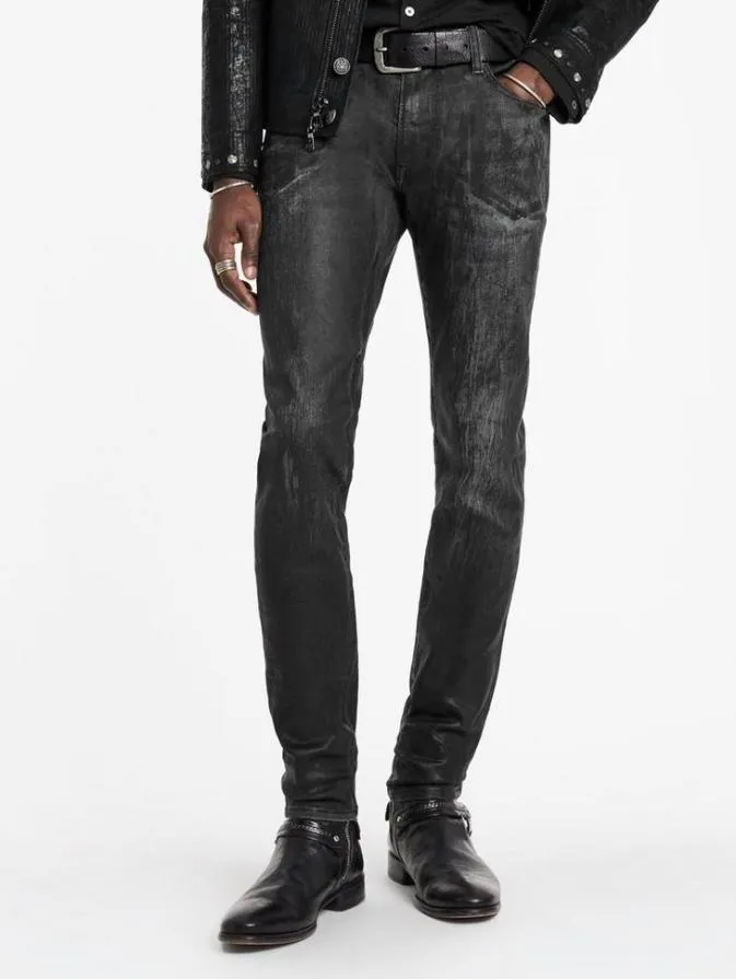 Men Jeans John Varvatos J703 8211 COATED DENIM Black