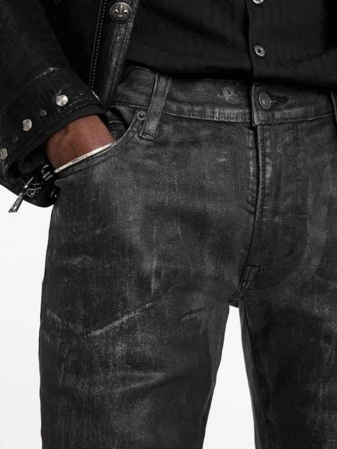 Men Jeans John Varvatos J703 8211 COATED DENIM Black