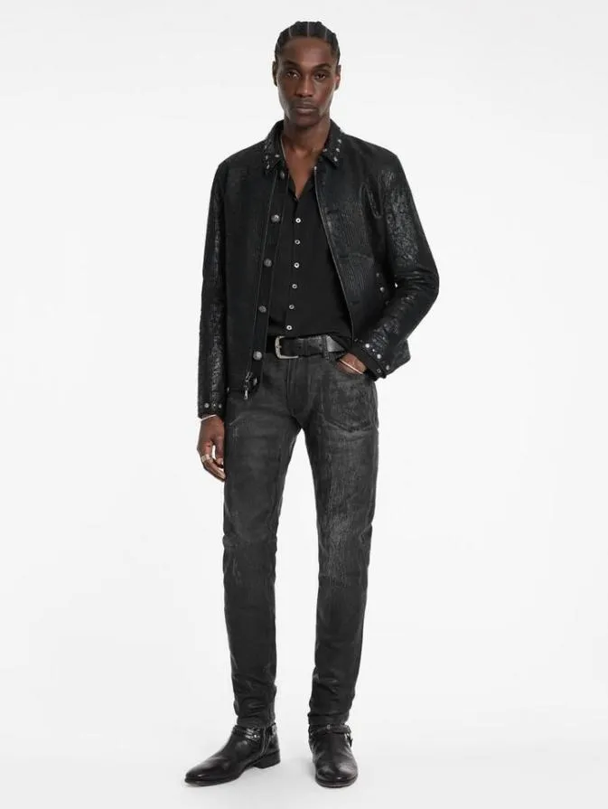 Men Jeans John Varvatos J703 8211 COATED DENIM Black