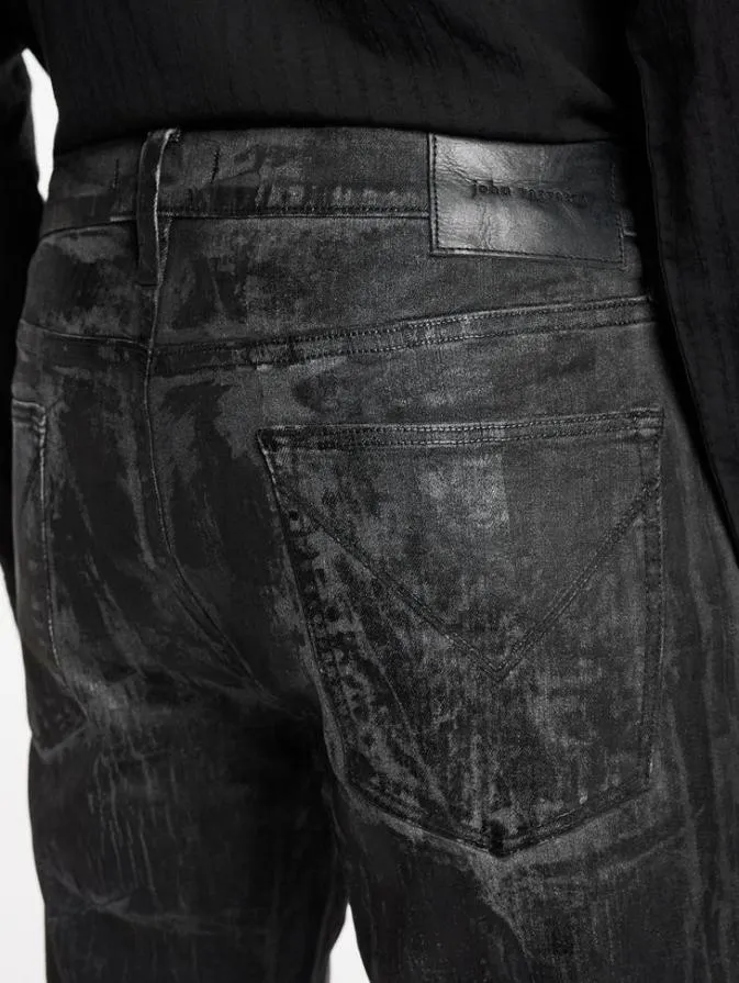 Men Jeans John Varvatos J703 8211 COATED DENIM Black
