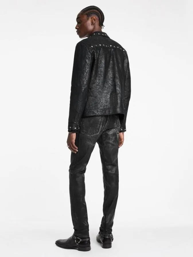 Men Jeans John Varvatos J703 8211 COATED DENIM Black