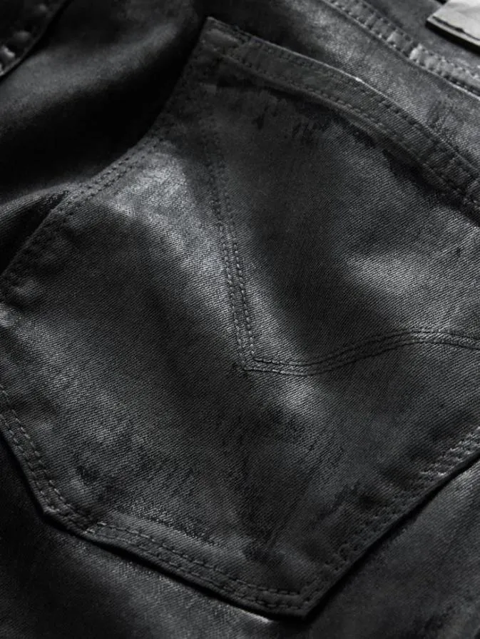 Men Jeans John Varvatos J703 8211 COATED DENIM Black