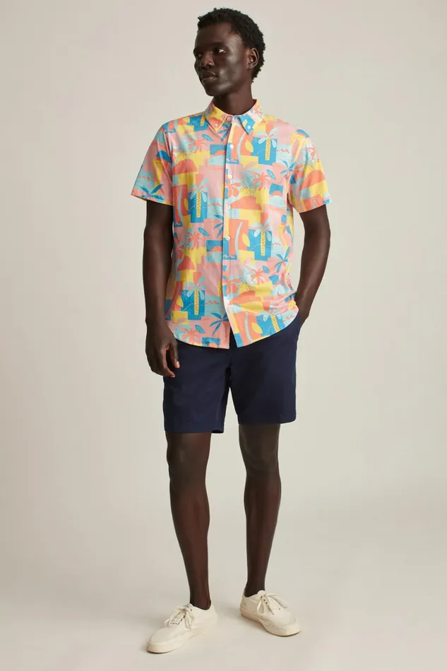 Men Jersey Riviera Shirt Island Time Bonobos Short Sleeve Shirts