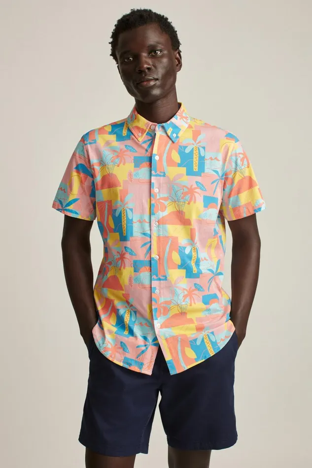 Men Jersey Riviera Shirt Island Time Bonobos Short Sleeve Shirts