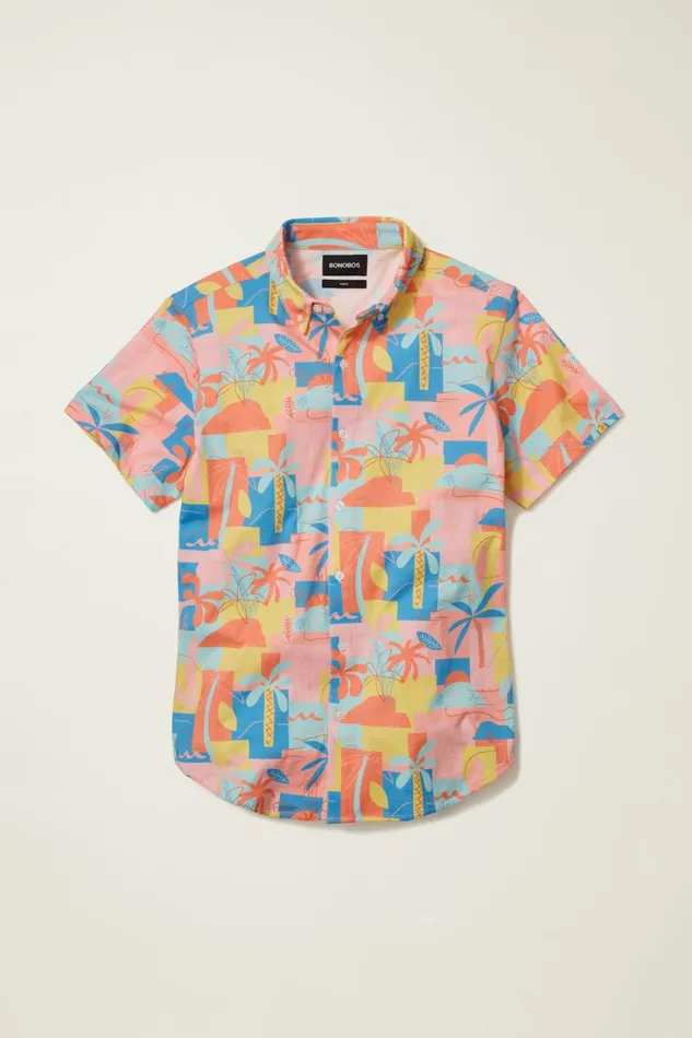 Men Jersey Riviera Shirt Island Time Bonobos Short Sleeve Shirts