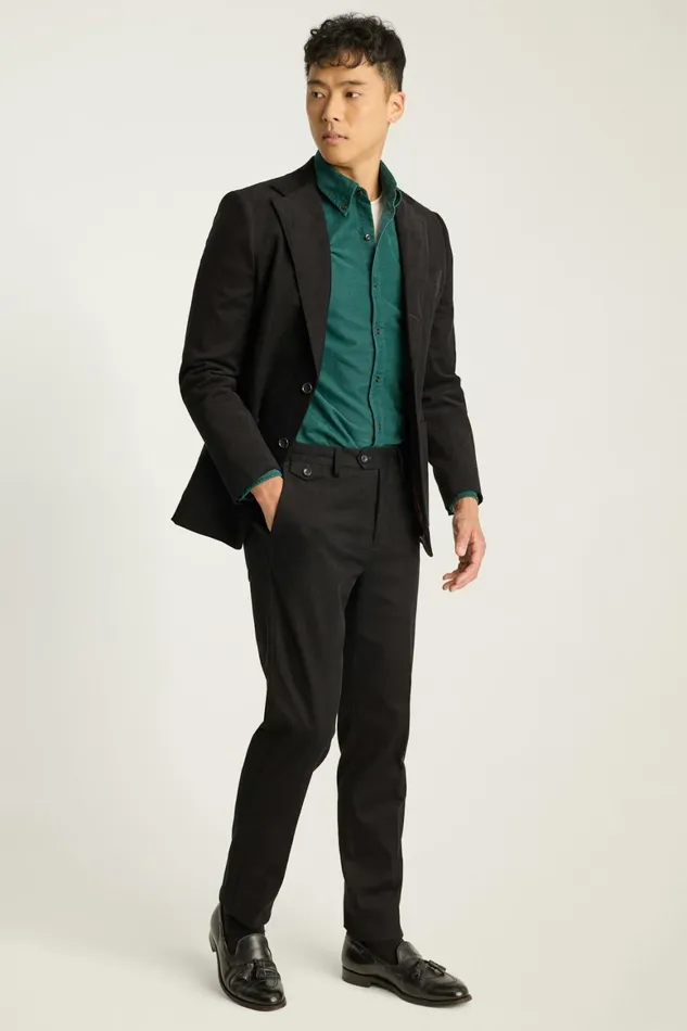 Men Jetsetter Italian Brushed Cotton Dress Pant Black Bonobos Dress Pants