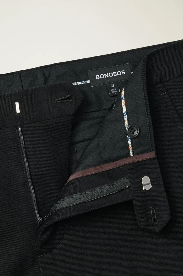 Men Jetsetter Italian Brushed Cotton Dress Pant Black Bonobos Dress Pants