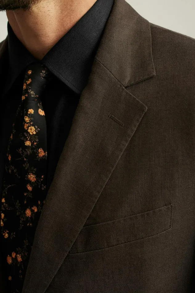 Men Jetsetter Italian Linen Blazer Dark Brown Bonobos Blazers and Sport Coats